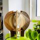 Mid century sculptural wooden table lamp