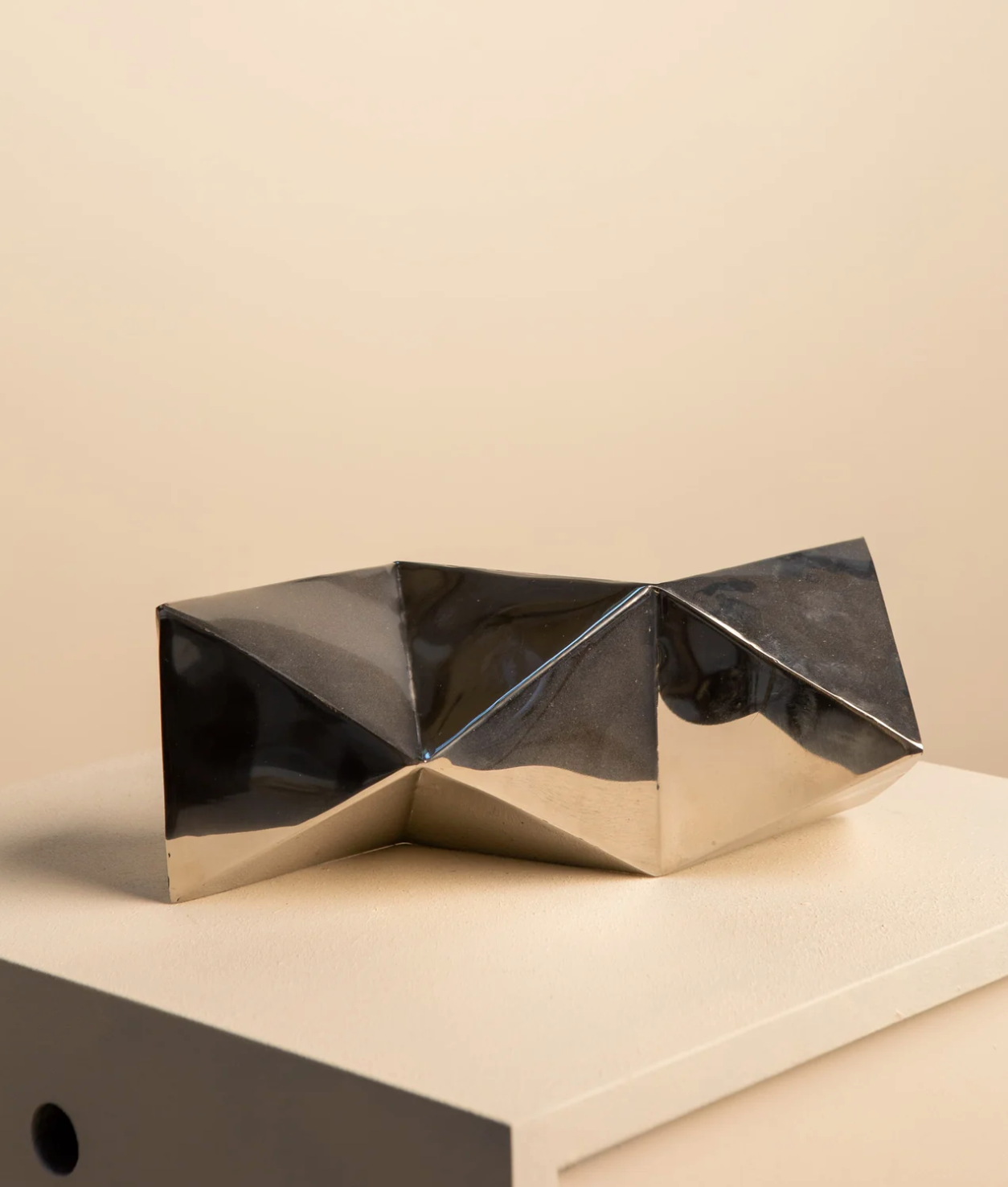 Vase "Origami" metal 70's