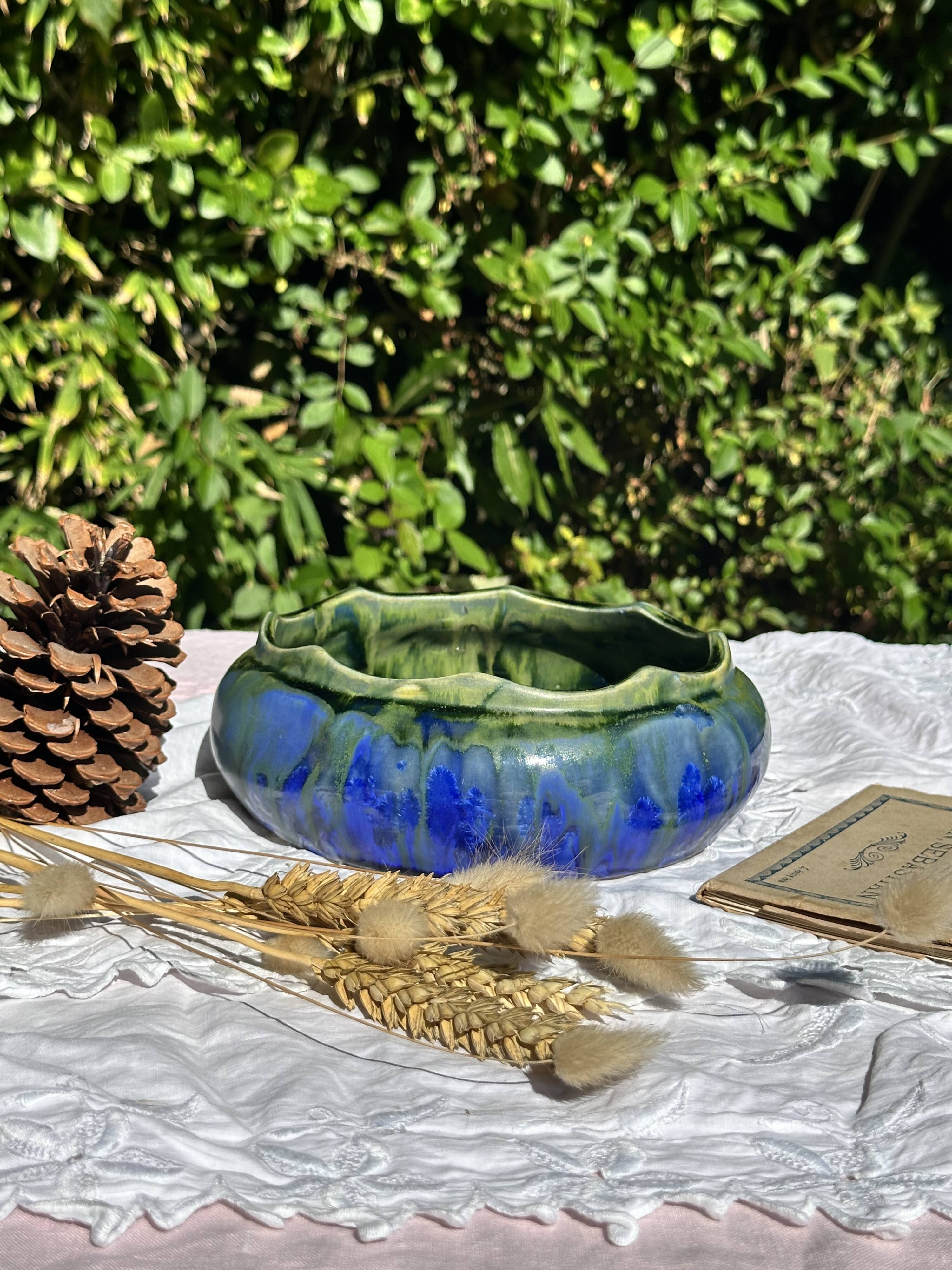 Gilbert metenier signed ceramic bowl // french art deco