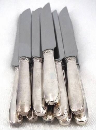 Cardeilhac Christofle 10 silver table knives Minerva Uniplat excellent condition