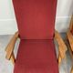 Pair of 50s vintage boomerang armchairs velvet and wood