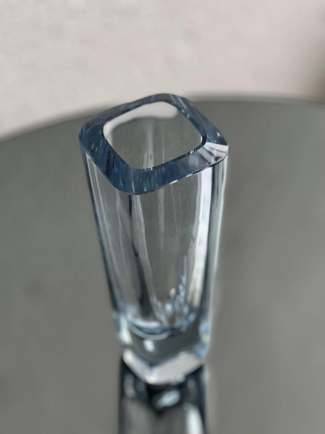 Decorative Swedish Vase, Clear Glass, Stromberg, Mid-Century Modern, Collectible