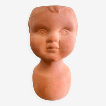 Cache pot tête visage enfant