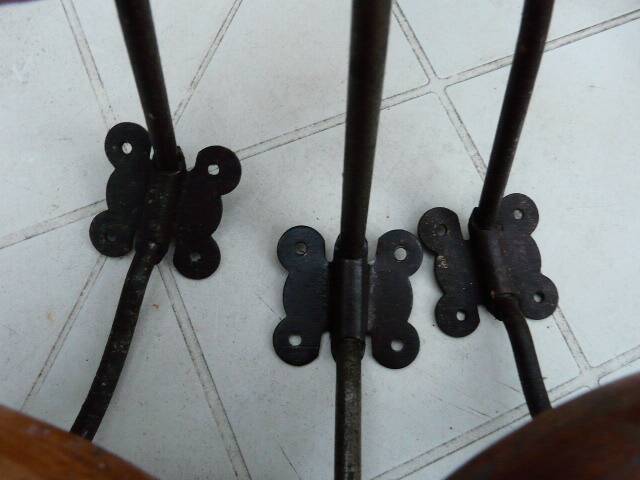 Set of 3 double bistro coat racks in wood and metal