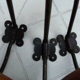 Set of 3 double bistro coat racks in wood and metal
