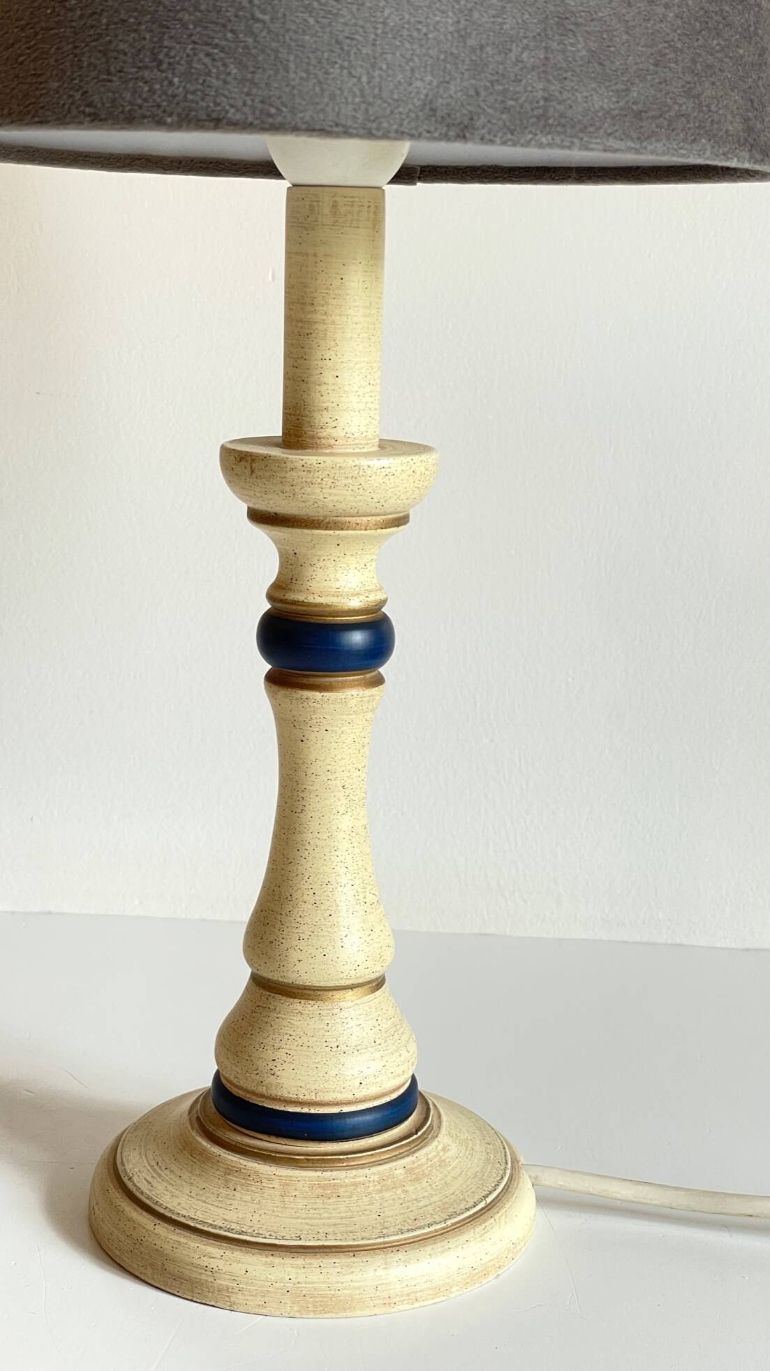 Wooden lamp in the style of a candlestick, 1990s/2000s