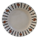 Ancien Plat de Service Rond « Badonviller » noir et orange