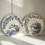 Pair of Terre de Fer plates from the Clairefontaine JS & cie earthenware factory, Chasse model