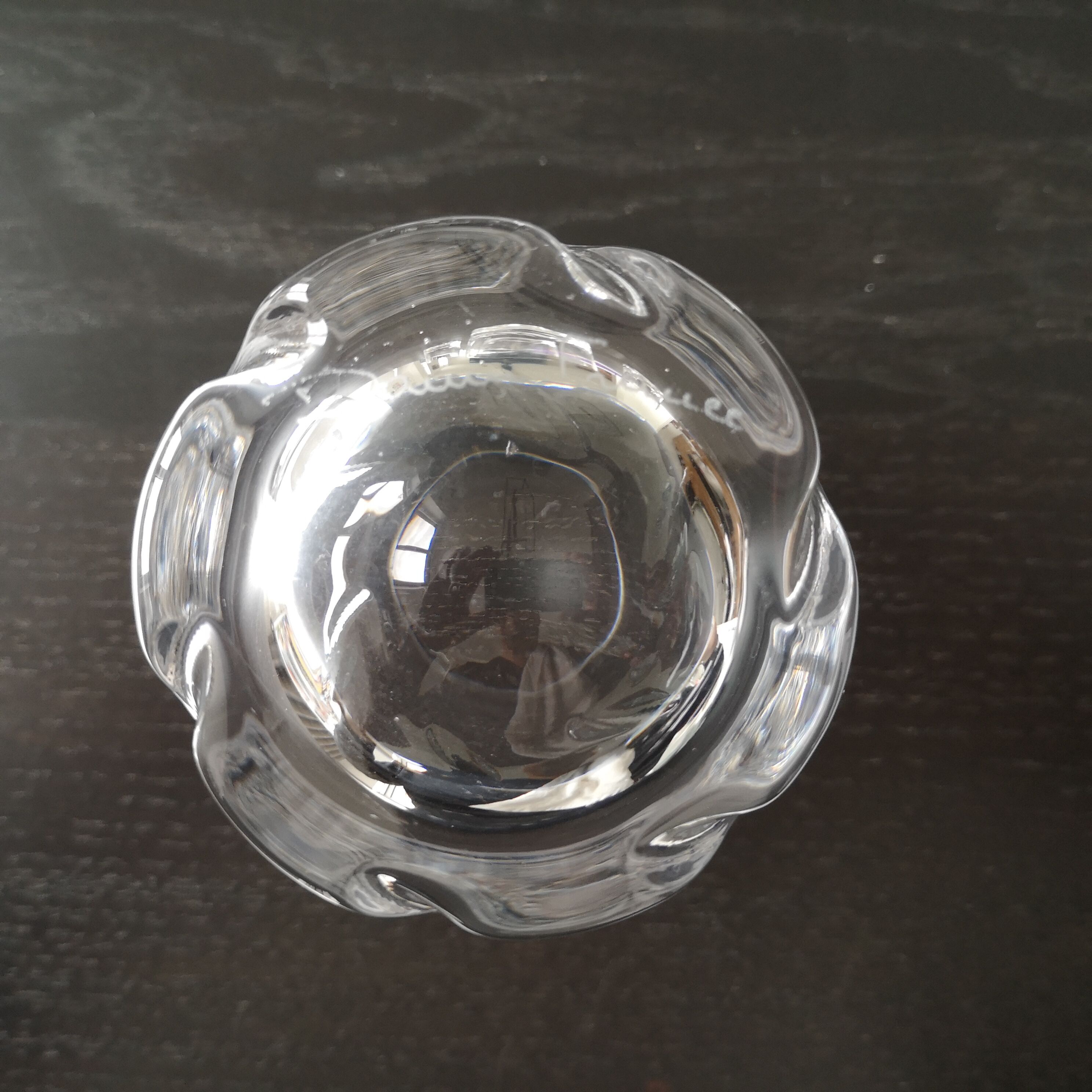 Set of 6 sober Daum crystal glasses