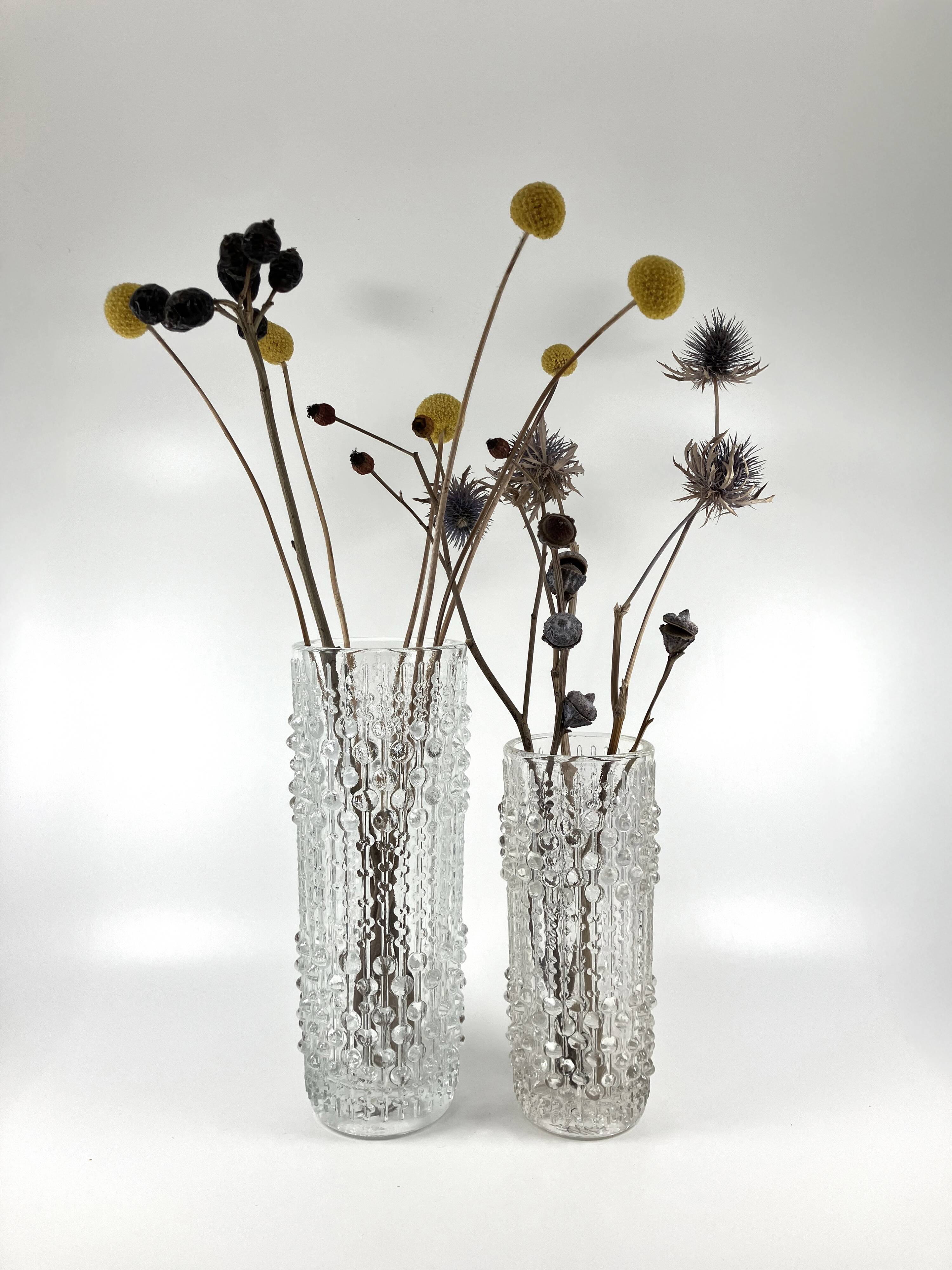 2 vase sklo union • verrerie hermanova hut • design frantisek peceny • 1972