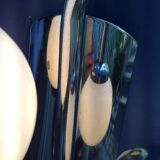 Vintage chrome sconce with opaline globes, 70