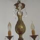 French Mid Century Bronze 6 Light Chandelier With Crystal Droplets 5491