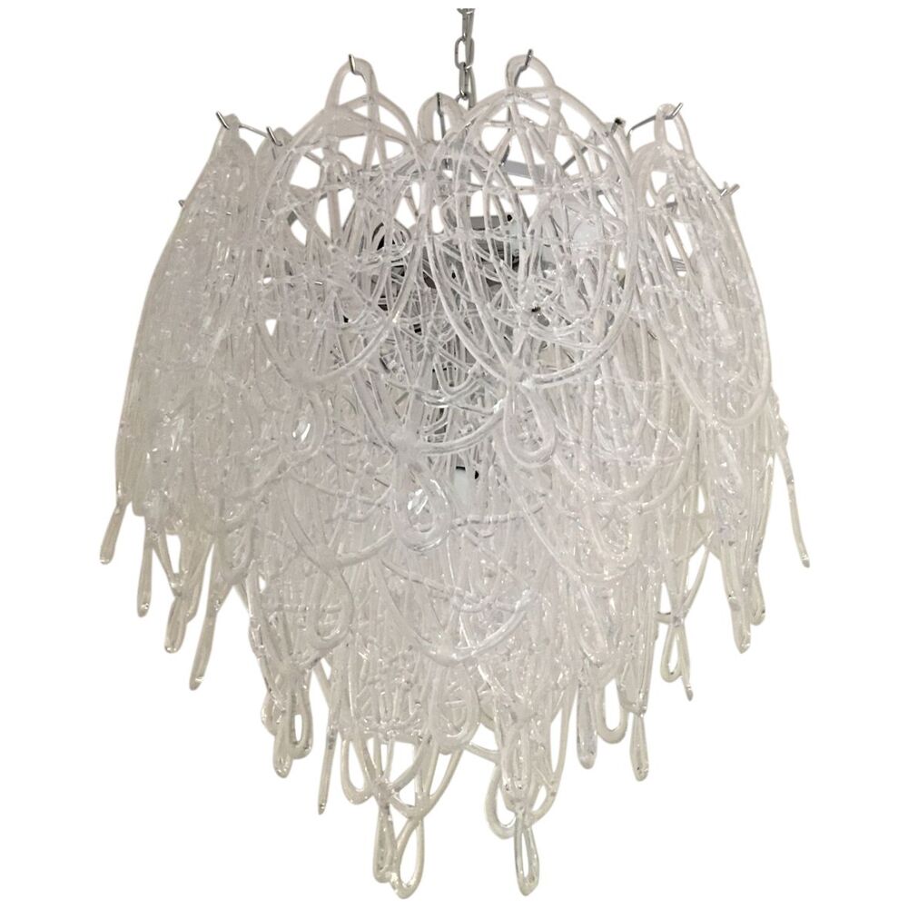 Clear “ragnatela” murano glass chandelier d60