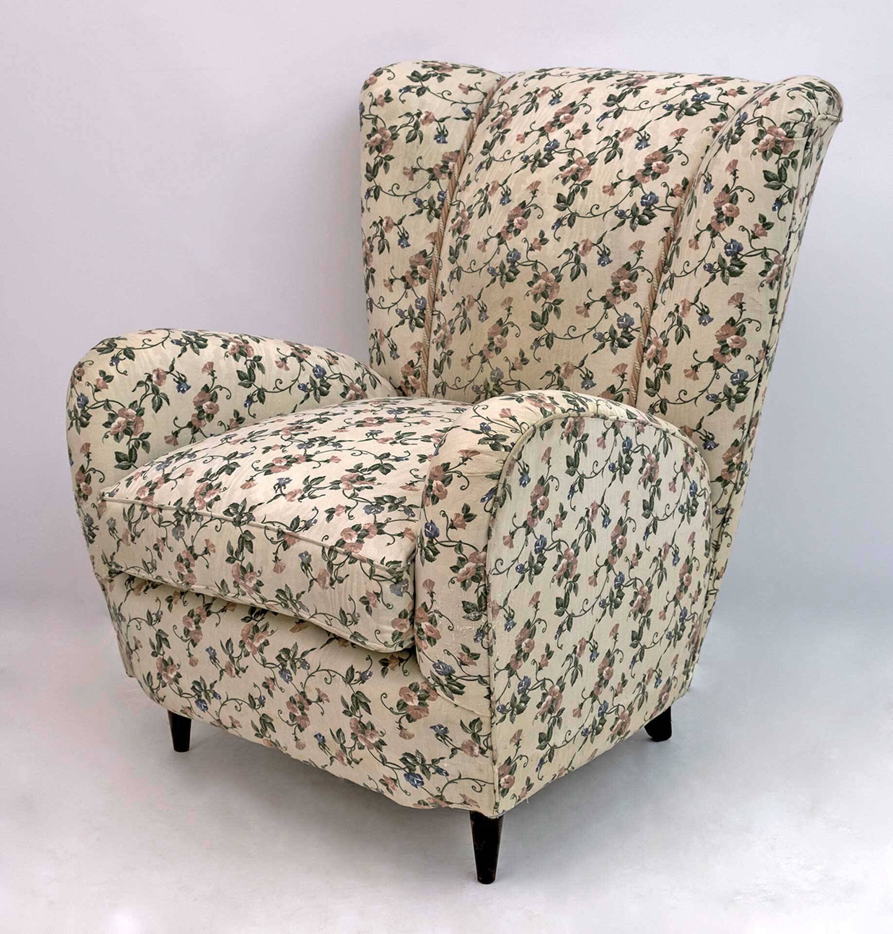 Paire de fauteuils italiens modernes du milieu du siècle de Paolo Buffa, années 1950