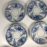 4 anciennes tasses et sous tasses Rauenstein Delft