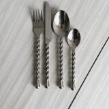 Set of 20 vintage twisted metal cutlery