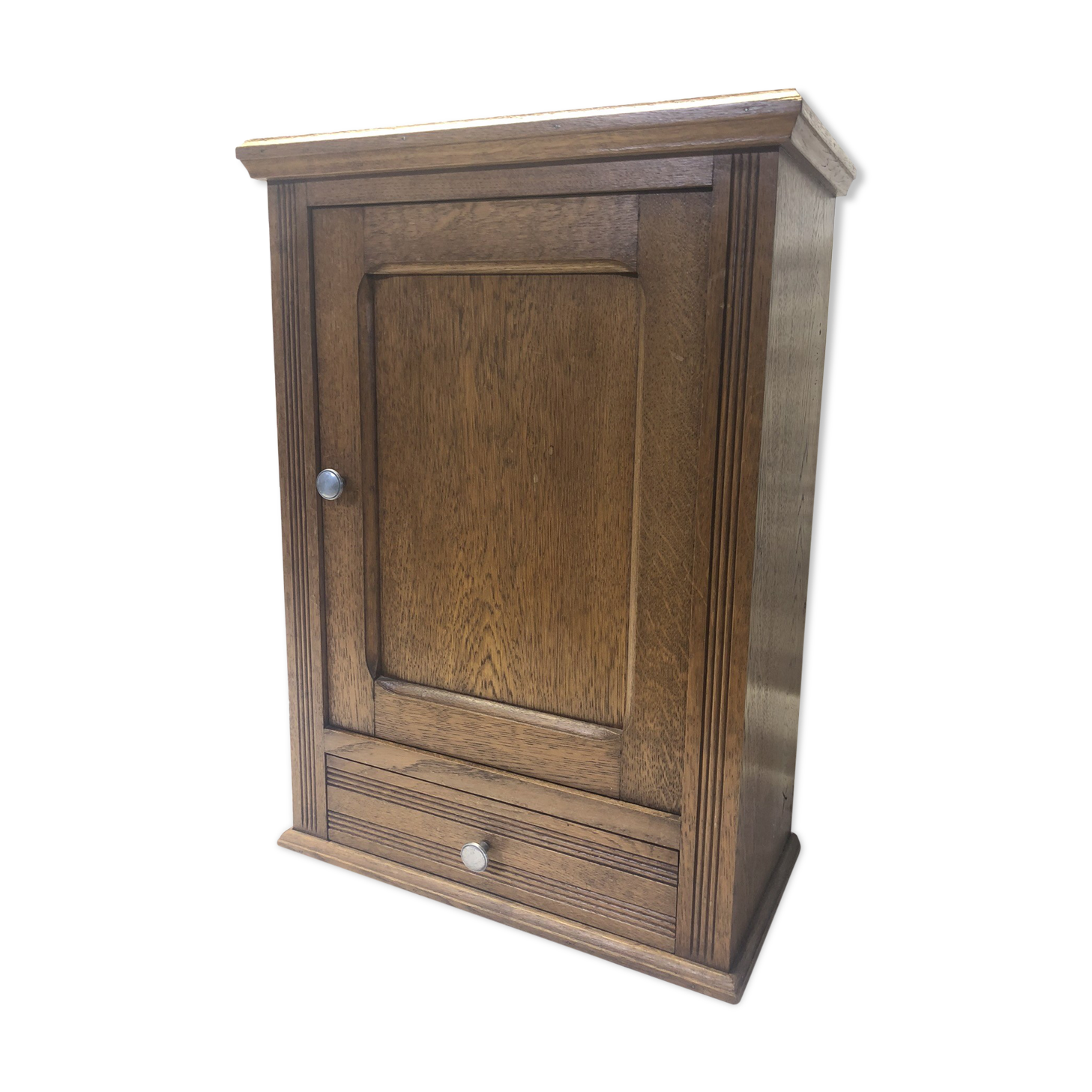 Vintage oak pharmacy shelf