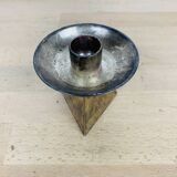 Triangle silver metal candle holder