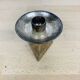 Triangle silver metal candle holder