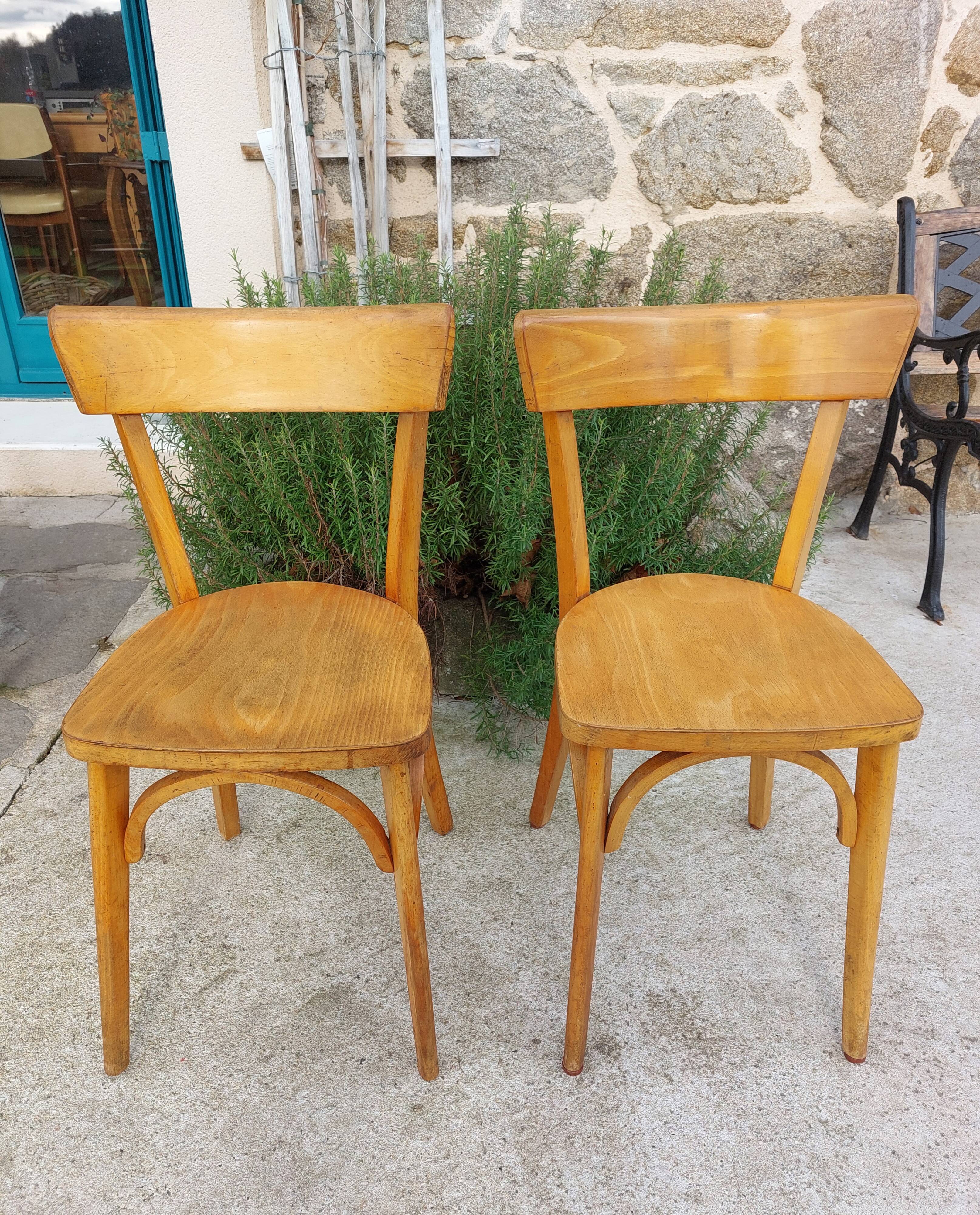 2 wooden bistro chairs, Baumann style