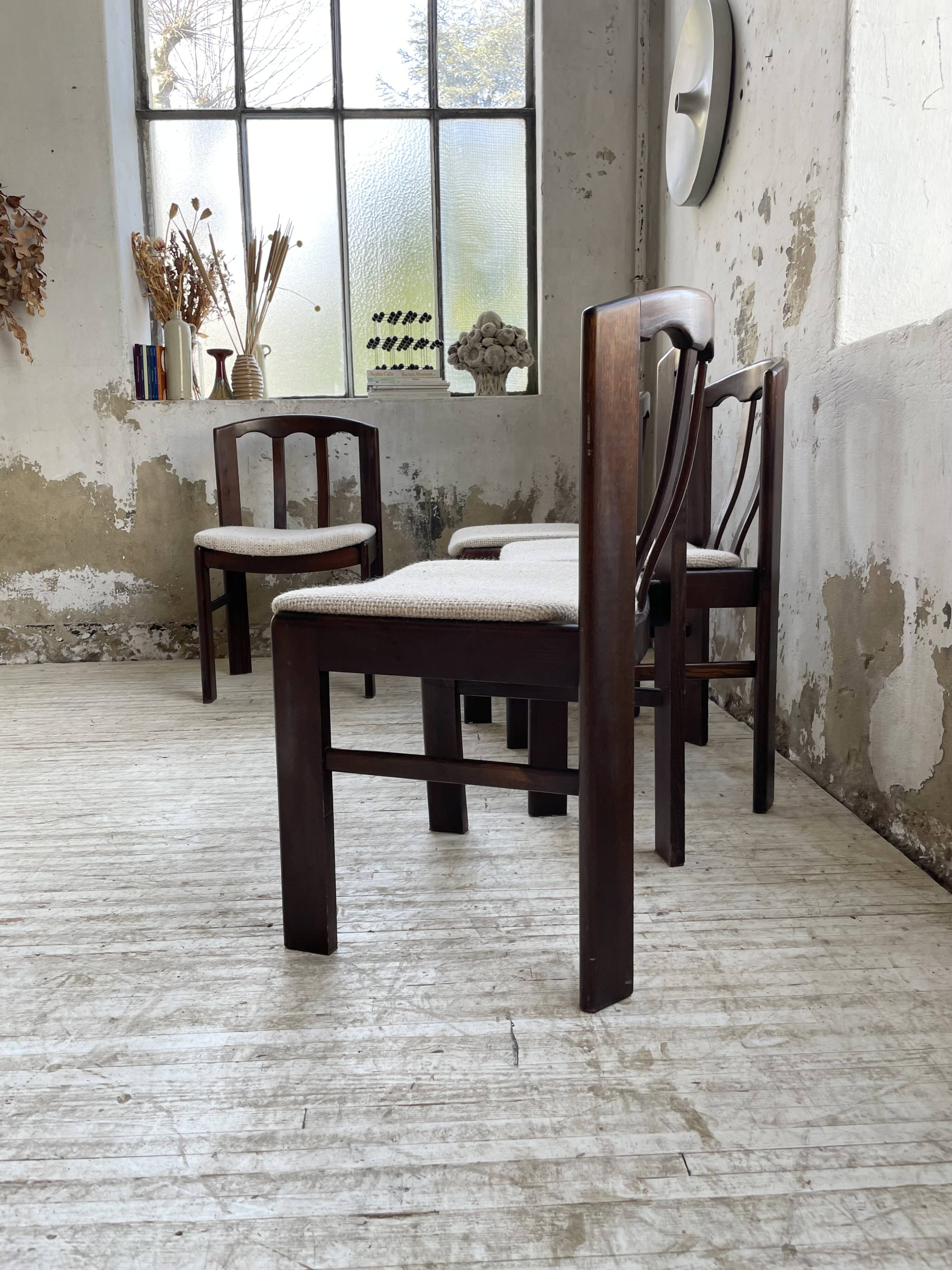 4 Scandinavian mahogany chairs