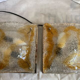 Pair of vintage Murano glass wall lights, Italian work, 70s