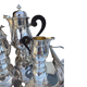 Tea and coffee set in silver metal mallechort