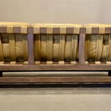 3-seater leather sofa, Brazilian design, 1960s