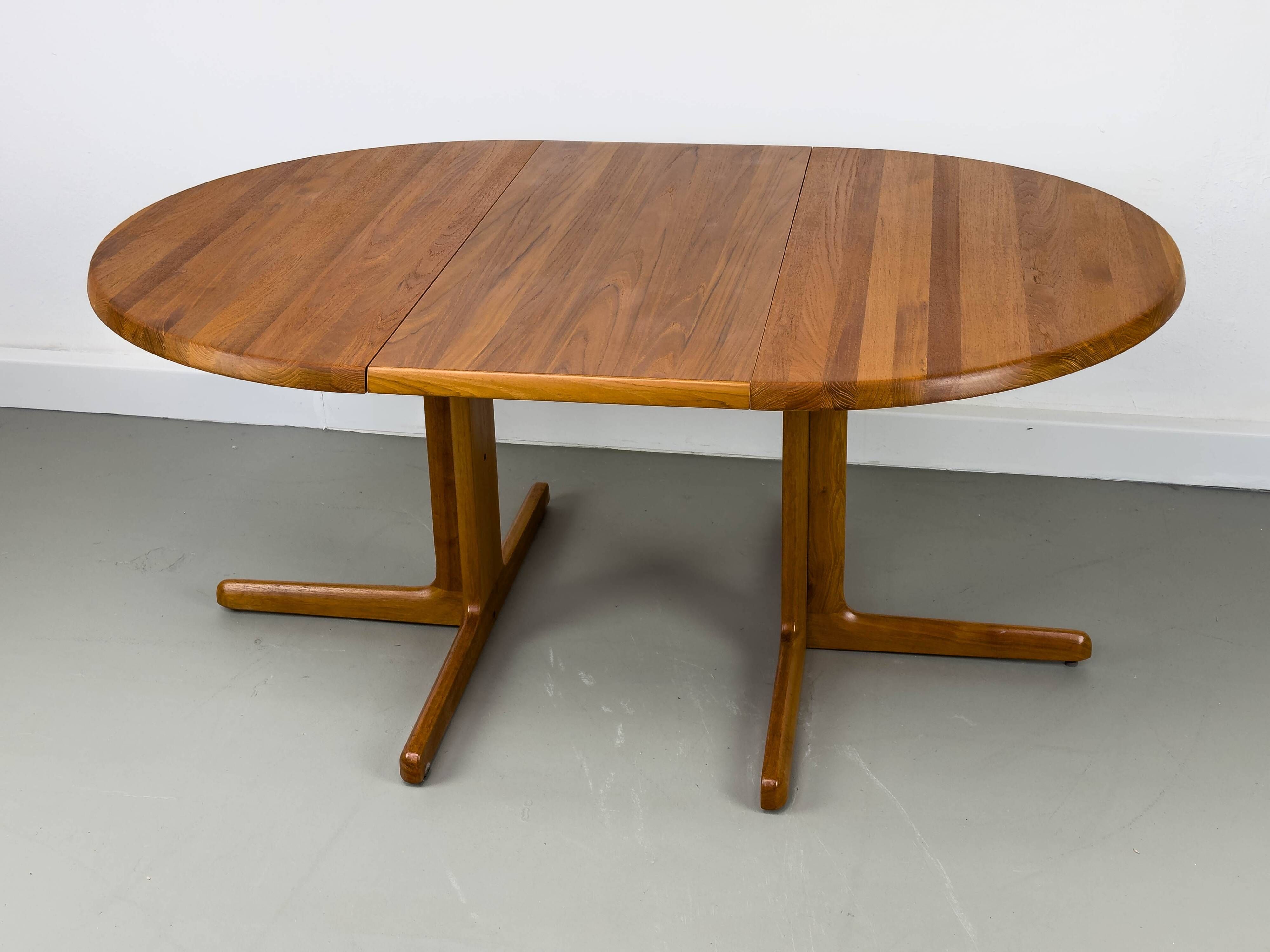 Table de Salle à Manger Ronde en Teck avec Extension, Danemark, années 1970