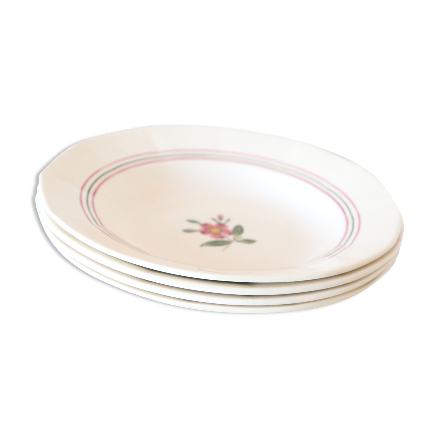 Set of 4 hollow plates Sarreguemines Armelle pattern, vintage