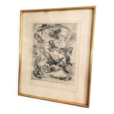 Etching Abstract Gravure Jean Tsamis Signed Numbered 1/10