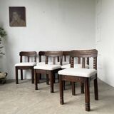 Set of 6 brutalist chairs from the 1940s