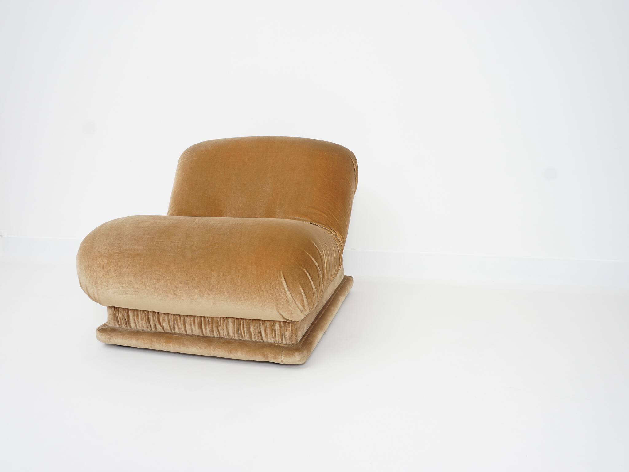 Italian Velvet Slipper Chair
