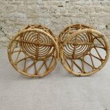 Pair of rattan stools, 1960s