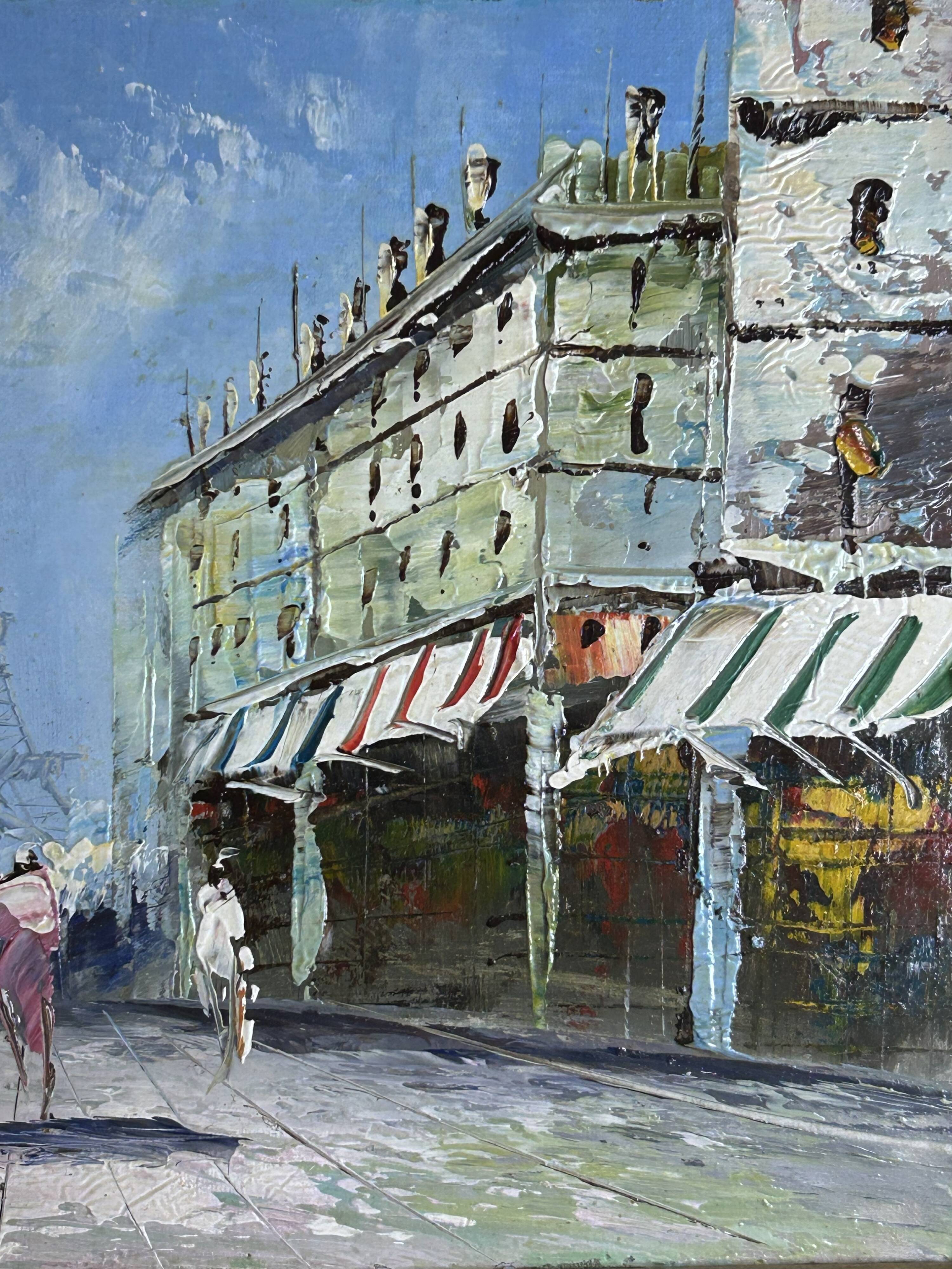 School of Paris, 20th century - Oil on cardboard - The Grands Boulevards