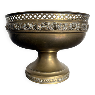 Coupe vintage en laiton sur pied, décoration italienne