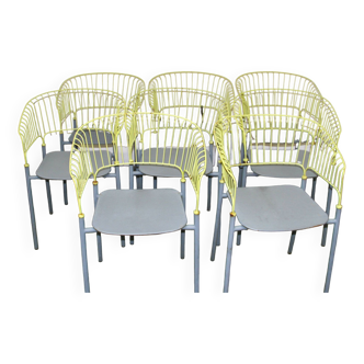 Suite of 8 Odéon chairs, Fermob