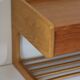 Scandinavian bedside table or wall console, oak and teak 1960