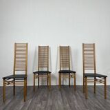 Ladder Back Dining Chairs, Italy, 1980, Set of 4