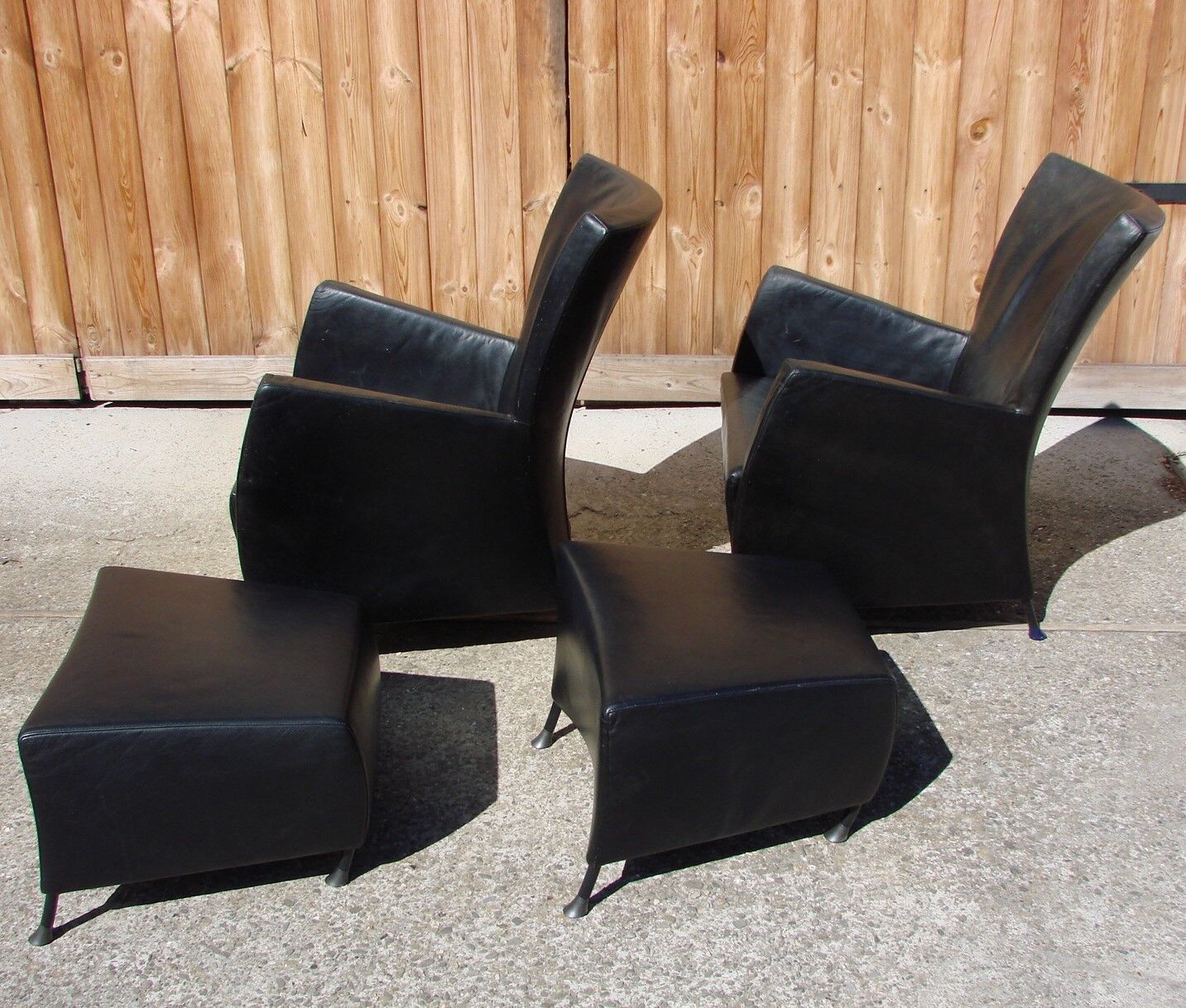 Pair of armchairs with footstool montis, 1980s