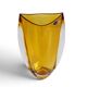 Vase en verre cuit en ambre Art Déco bohémien, Bohême du Nord, vers 1930