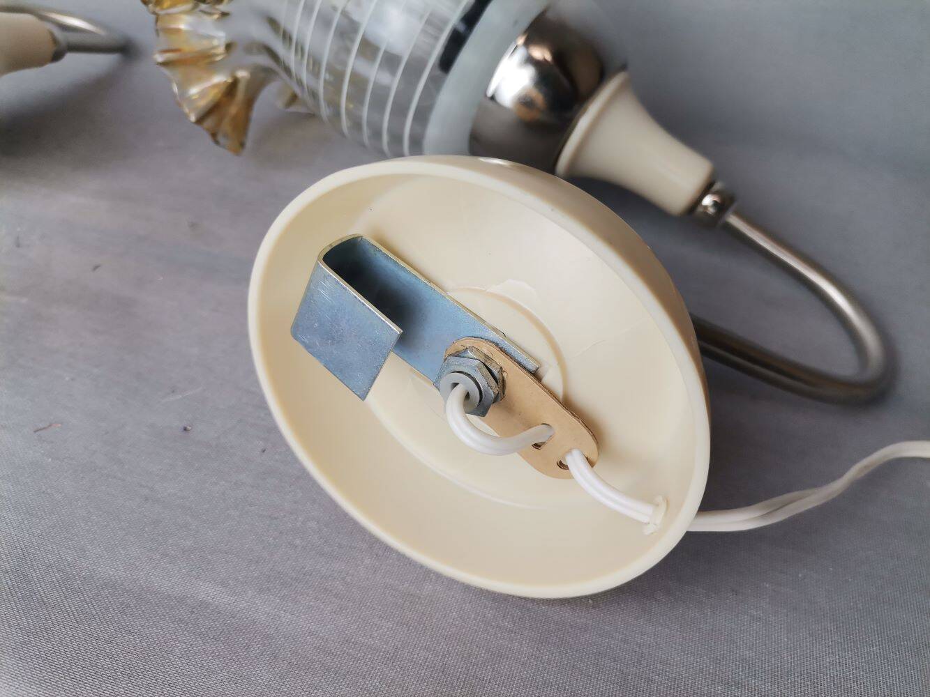 Pair of 1980s glass tulip wall lamps from USSR