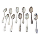 10 old silver-plated spoons marked Emile Bergeron
