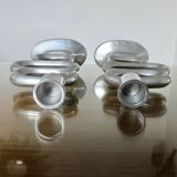 Pair of 1980 aluminum "circle" candlesticks