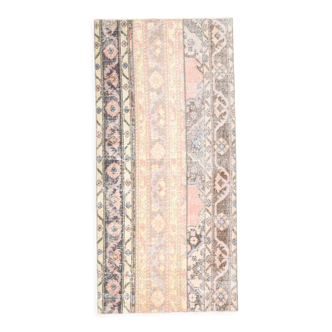 Distressed vintage runner rug  163x77cm