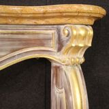 Fireplace in painted and gilded wood