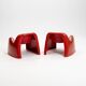 Ensemble de deux fauteuils Toga orange par Sergio Mazza pour Artemide, années 1960