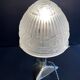 Art Deco table lamp – Chromed metal and molded pressed glass – Attributed to Création Tief