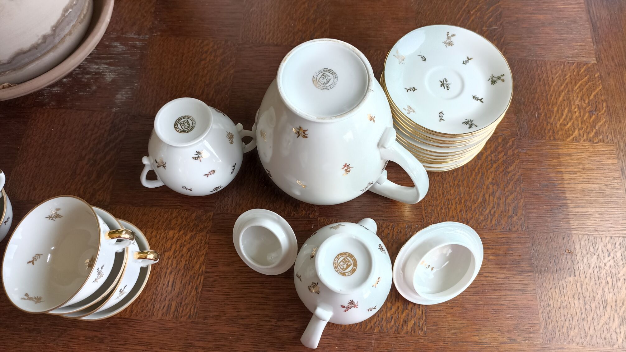 Foëcy porcelain coffee set - SFP - White and gold