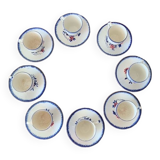 Gien earthenware coffee cups, Marius model.